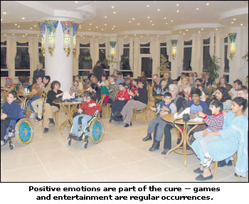 Positive emotions are part of the cure - games and entertainment are regular occurences